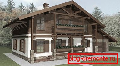 Układ 3D domu w stylu alpejskim Układ 3D domu w stylu alpejskim