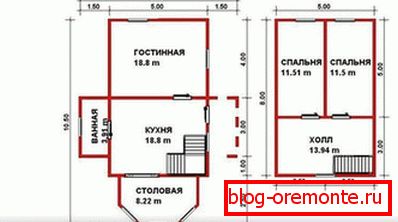 Zdjęcie planu domu 8x10 na dwóch piętrach Zdjęcie planu domu 8x10 na dwóch piętrach