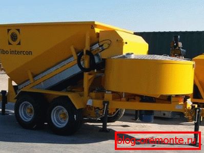 Mini betonowa roślina na kołach w postaci samochodowej przyczepy Mini betonowa roślina na kołach w postaci samochodowej przyczepy