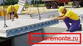 Montaż betonowych płyt podłogowych. Montaż betonowych płyt podłogowych.