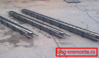 Na zdjęciu przykład szalunku produkcyjnego o różnej długości.