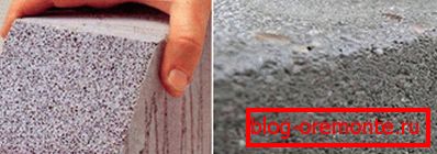 Na zdjęciu - struktura betonu komórkowego i normalna (po prawej) Na zdjęciu - struktura betonu komórkowego i normalna (po prawej)