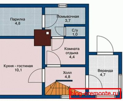 Parterowy plan domu z wanną Parterowy plan domu z wanną