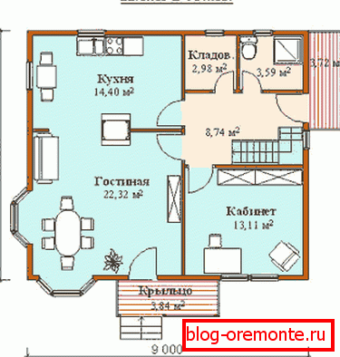 Plan parterowy z obliczaniem powierzchni Plan parterowy z obliczaniem powierzchni