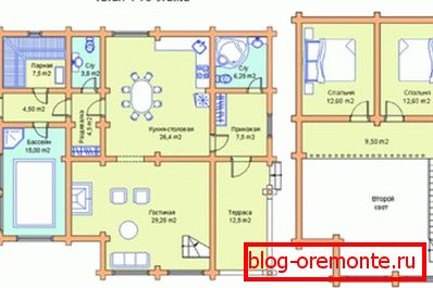 Plan parteru i poddasza Plan parteru i poddasza