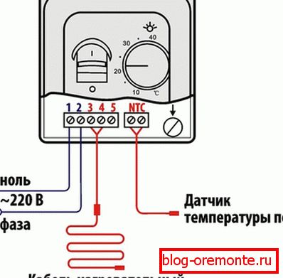 Podłączenie termostatu