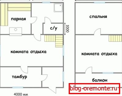 Projekt domu 6x9 z barem z mansardą (podłoga pierwsza i mansarda) Projekt domu 6x9 z barem z mansardą (podłoga pierwsza i mansarda)