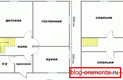 Projekt domu z betonu komórkowego 8 8 z dwiema sypialniami na poddaszu Projekt domu z betonu komórkowego 8 8 z dwiema sypialniami na poddaszu