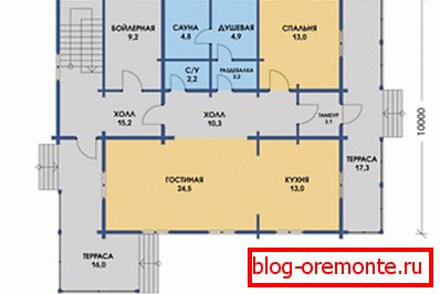 Sauna, kuchnia połączona z dużym salonem zaplanowane są na 1 piętrze. Sauna, kuchnia połączona z dużym salonem zaplanowane są na 1 piętrze.