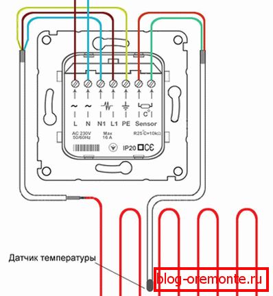 Schemat podłączenia termostatu