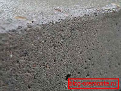 Struktura powierzchni kamienia betonowego marki M250. Struktura powierzchni kamienia betonowego marki M250.