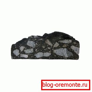 Wygląda jak gruby porowaty asfalt w cięciu Wygląda jak gruby porowaty asfalt w cięciu