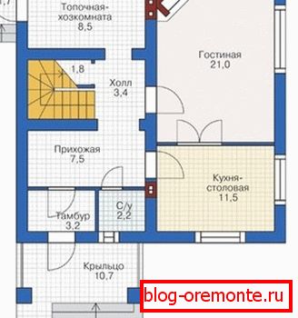 Standardowy projekt domu z bloczków z betonu komórkowego PB-123 Standardowy projekt domu z bloczków z betonu komórkowego PB-123