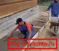 Układanie betonu w rowach w niewidomych Układanie betonu w rowach w niewidomych